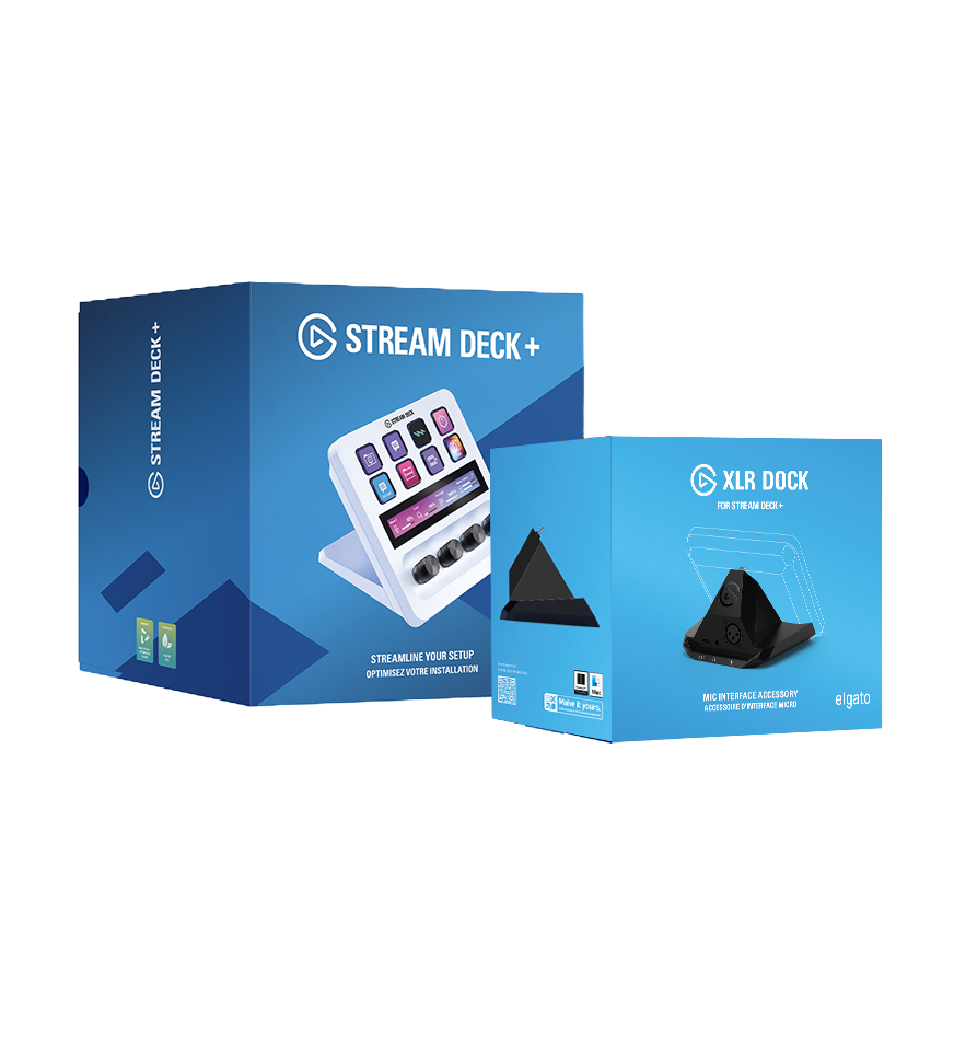 Stream Deck + (White) and XLR Dock MK.2 Bundle | Elgato